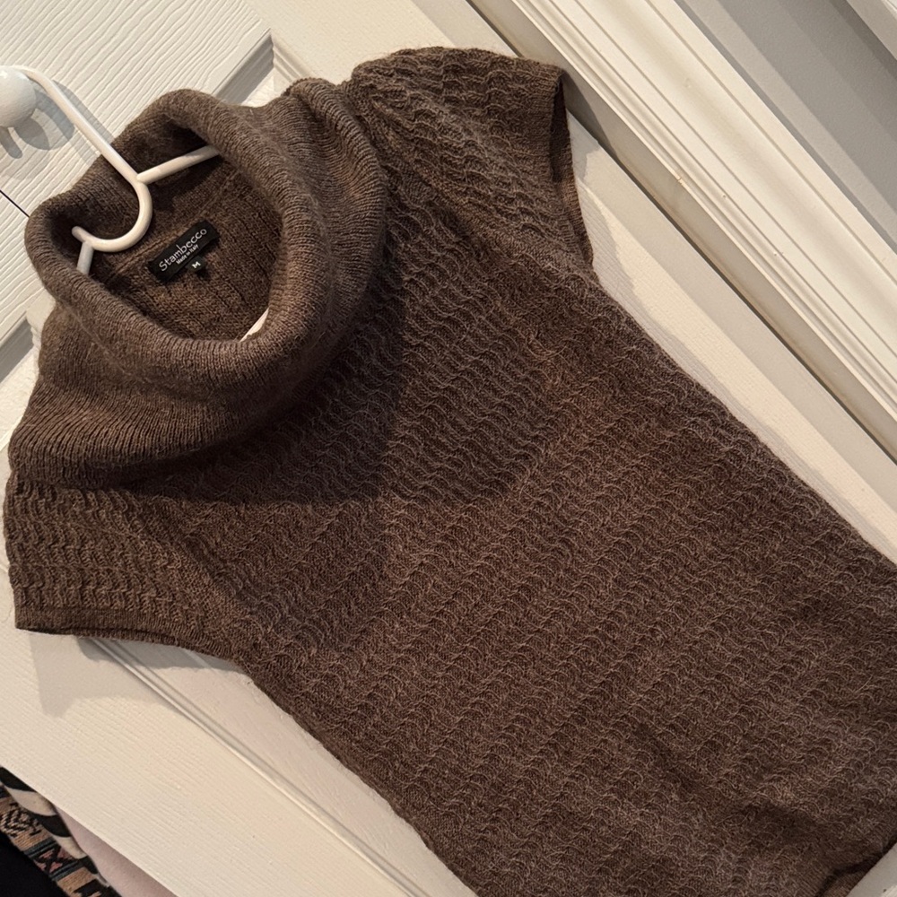 Stambecco Chocolate Cowl Neck Sweater Sz M